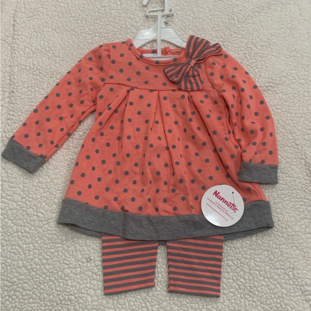 NWT Nannette kids 2 piece girls set for 24 month old kids dress and leggings